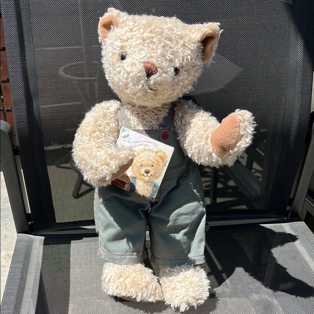 Charter Club Adorable 2000 Vintage Plush Teddy Bear in Overalls